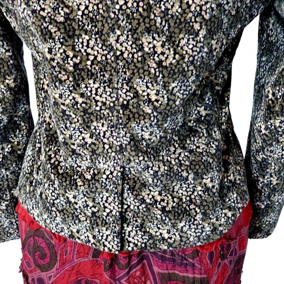 Gap Vintage Y2K Corduroy Blazer Jacket Women 8 Medium Suit Coat Brown Black Work - Picture 16 of 16